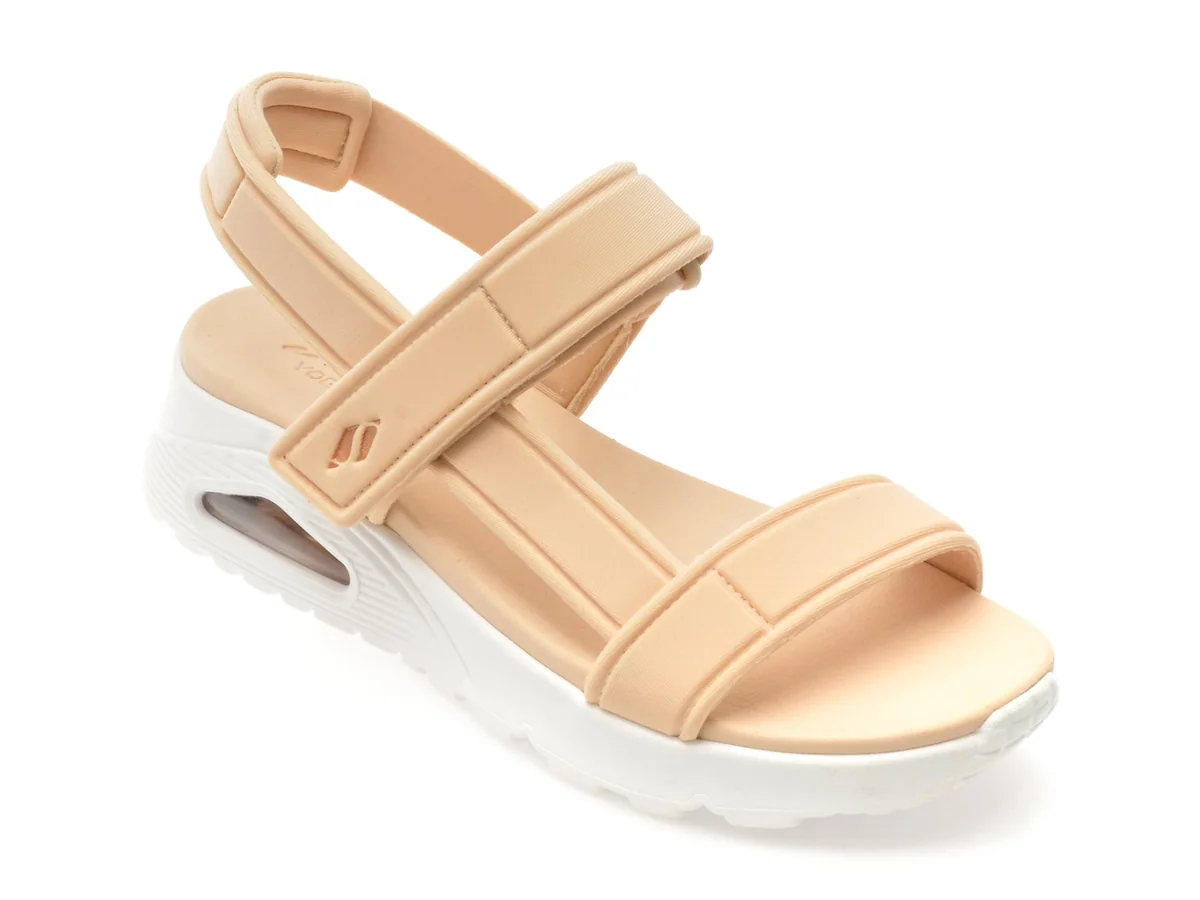 Sandale Skechers Bej, Uno, Din Piele Ecologică