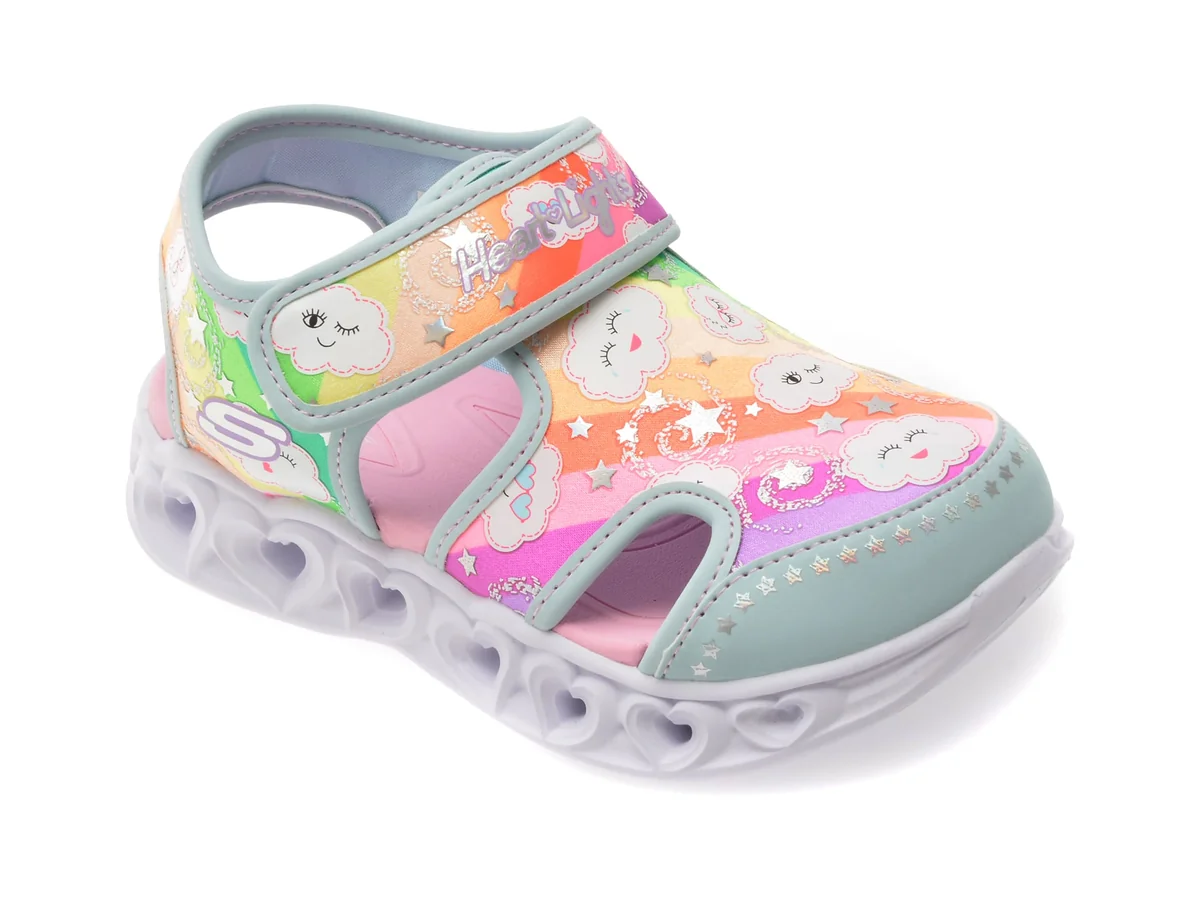 Pantofi Sport Skechers Multicolor, Heart Lits, Din Material Textil
