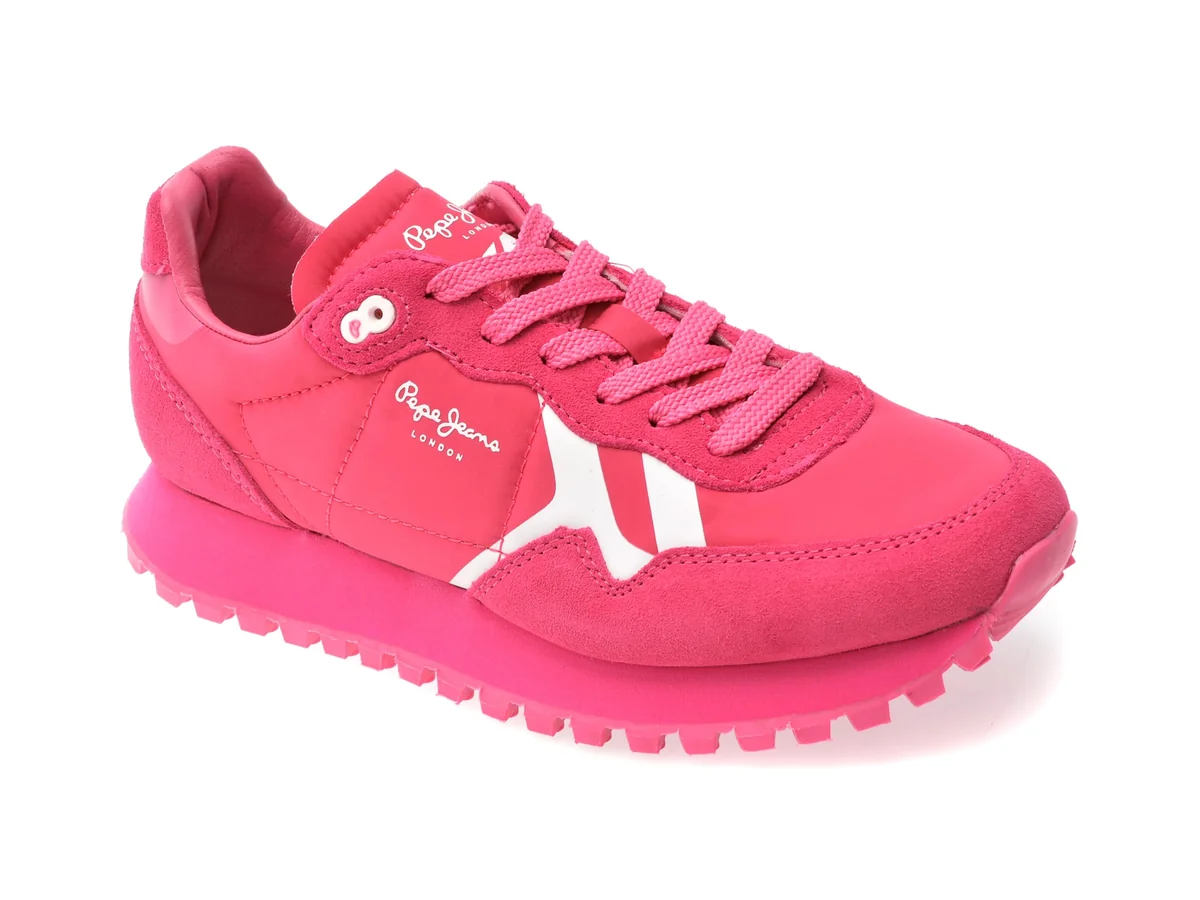 Pantofi Sport Pepe Jeans Fucsia, Brit-On Bold, Din Material Textil