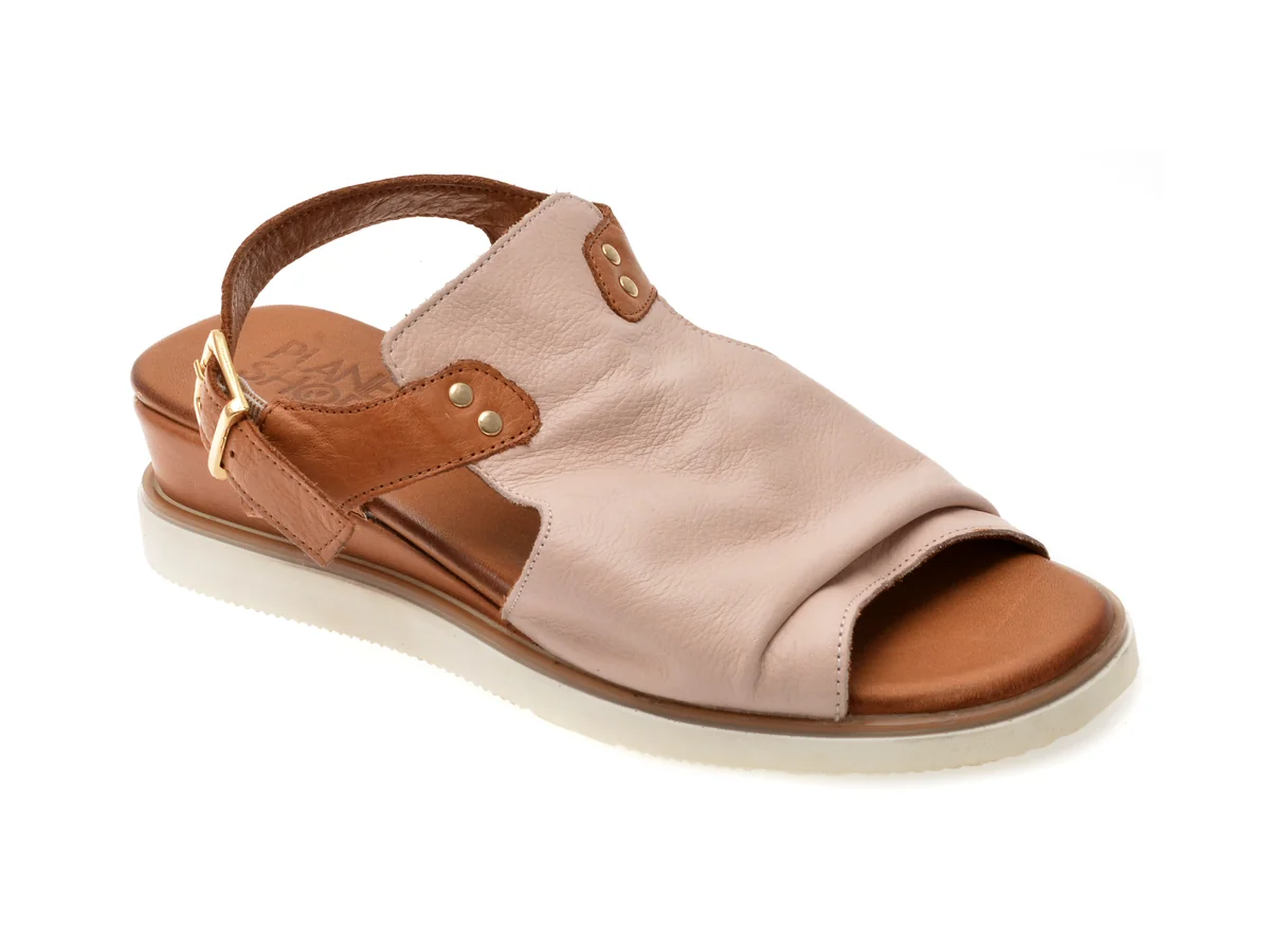 Sandale Planet Roz, 30241, Din Piele Naturala
