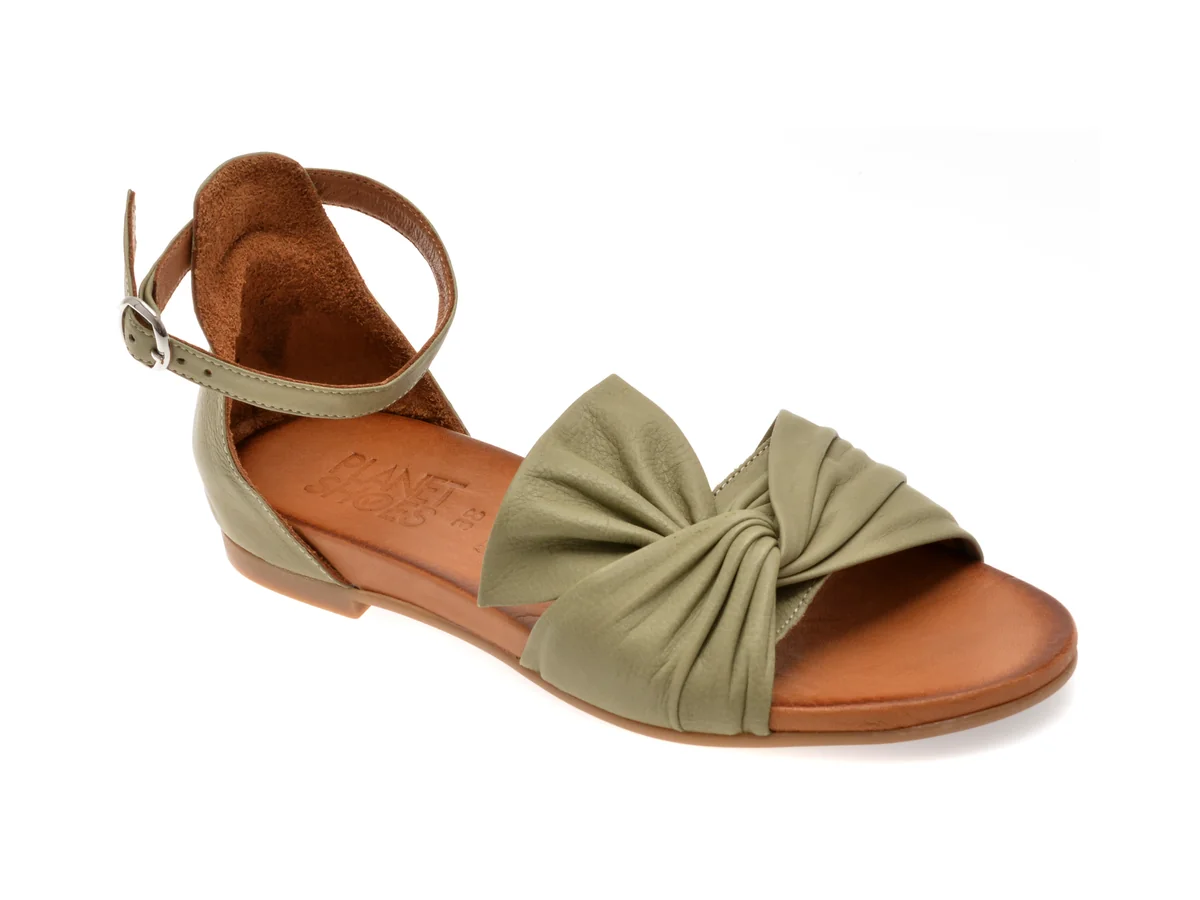 Sandale Planet Verzi, 300711, Din Piele Naturala