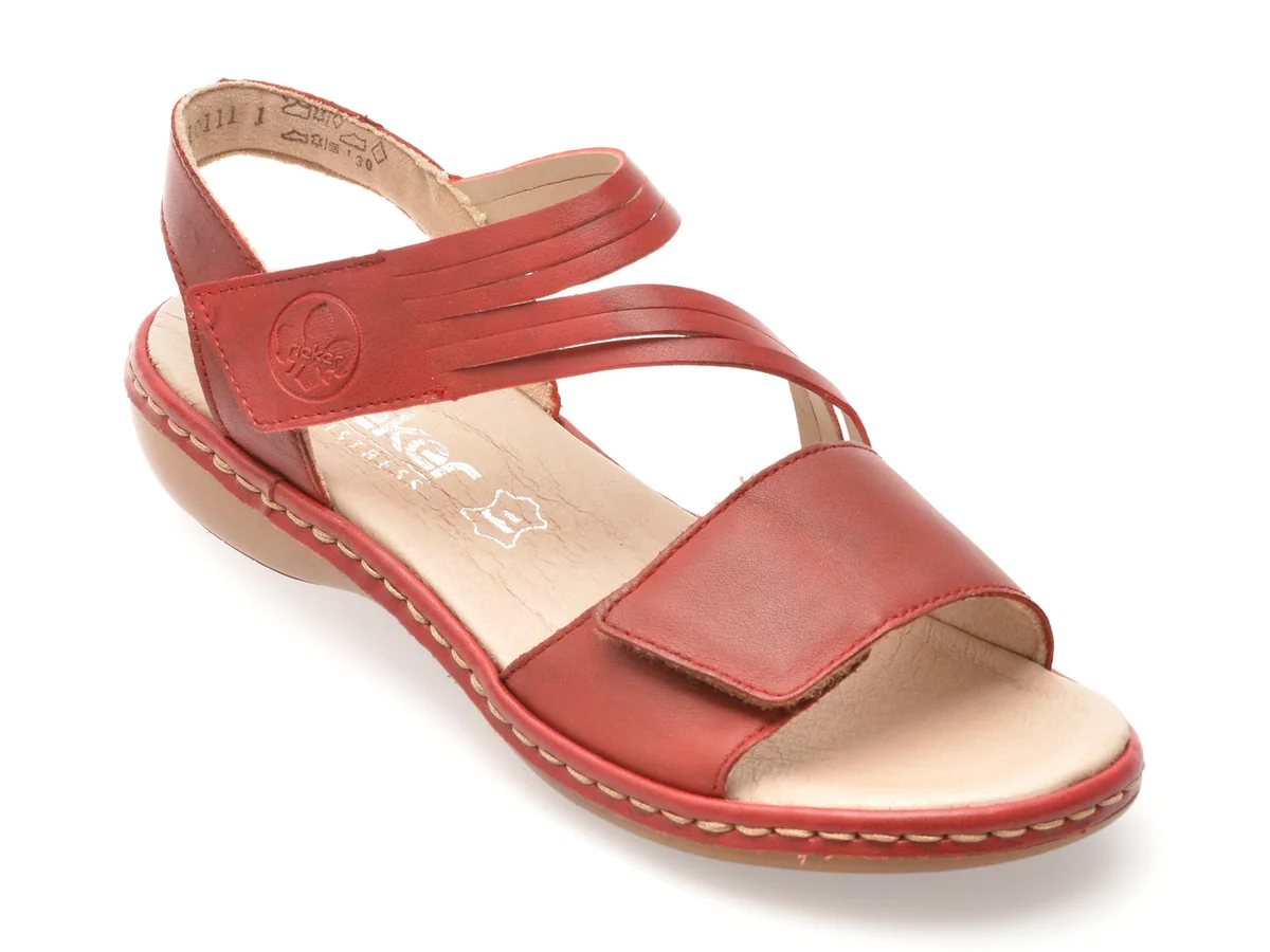 Sandale Rieker Vișinii, 65964, Din Piele Naturala