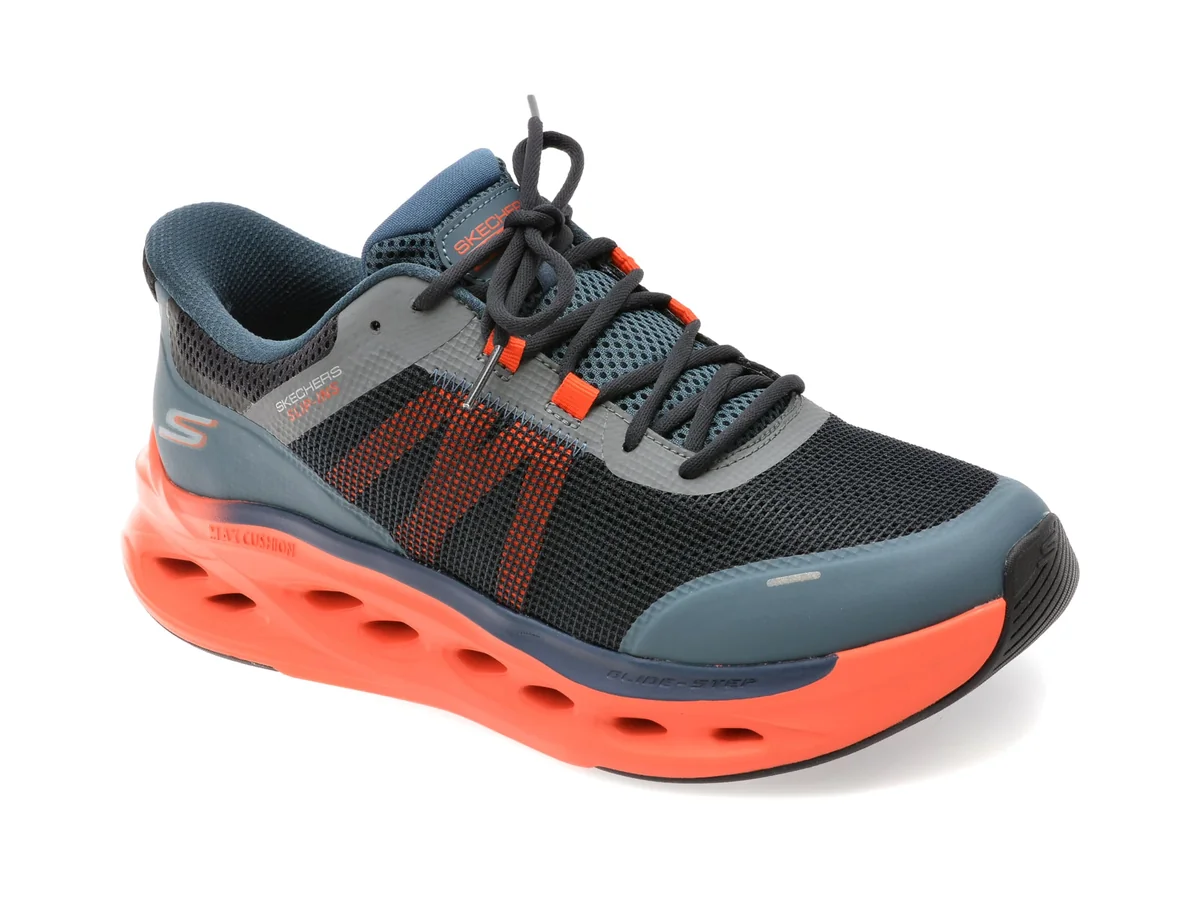 Pantofi Sport Skechers Bleumarin, Max Cushioning Glide-Step, Din Material Textil