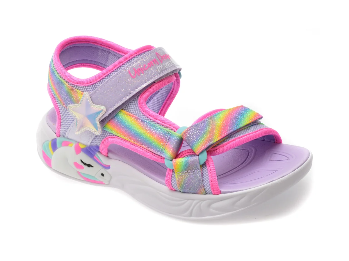 Sandale Skechers Mov Unicorn Dreams Din Material Textil