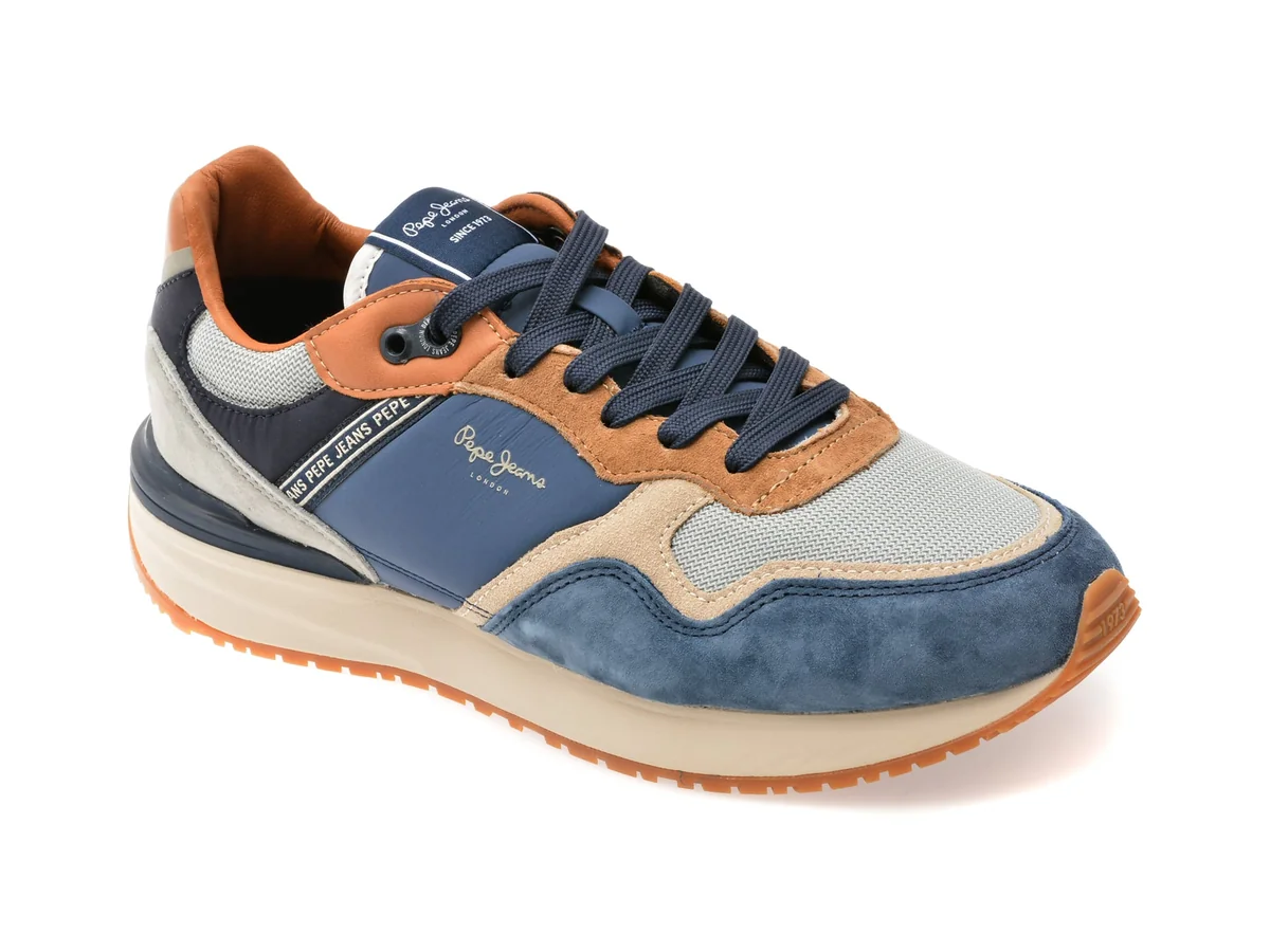 Pantofi Sport Pepe Jeans Albastri, Buster Pro Combi, Din Material Textil