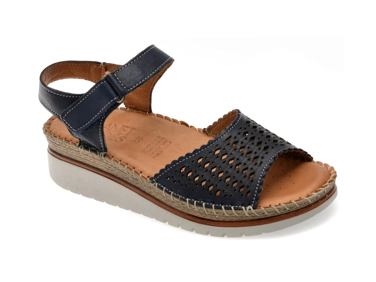 Sandale Planet Bleumarin, 300708, Din Piele Naturala