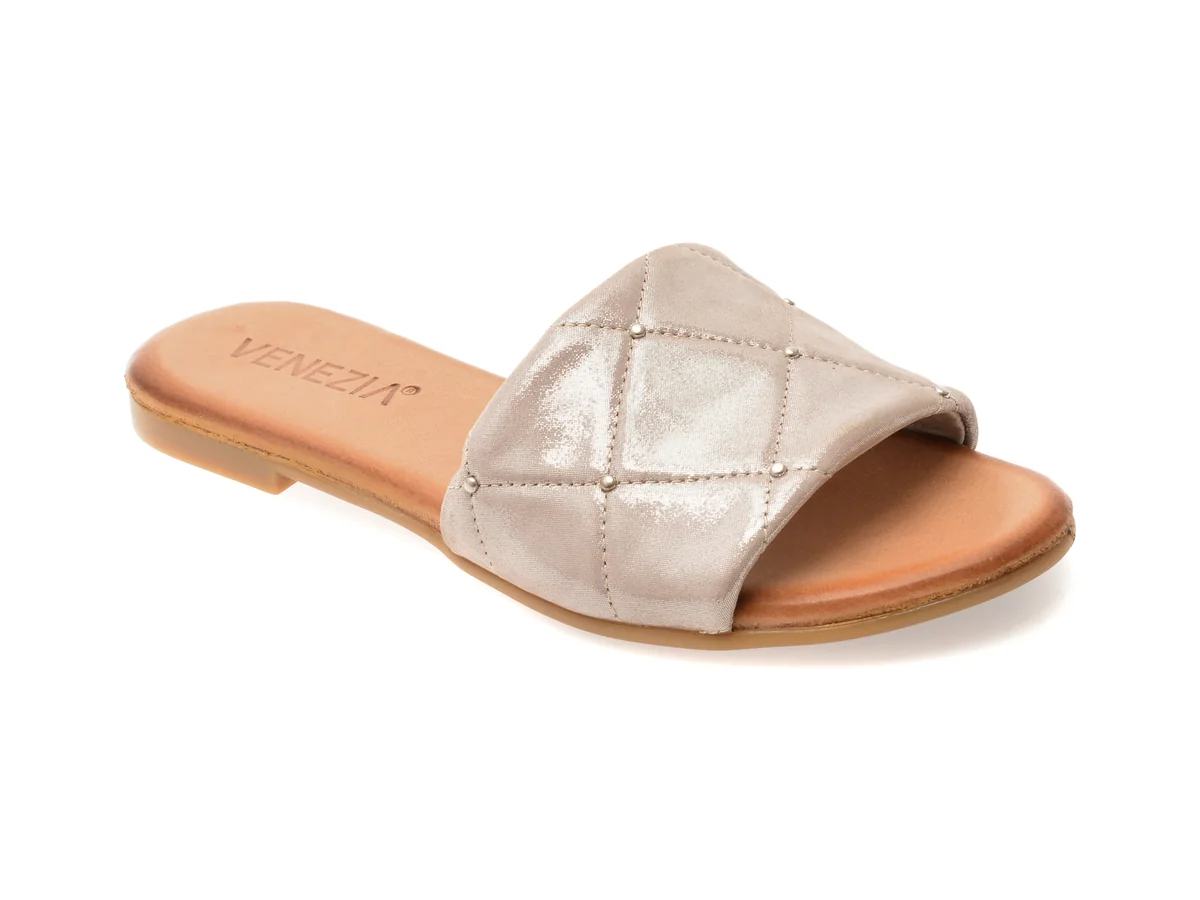 Papuci Venezia Argintii, 301346, Din Piele Naturala