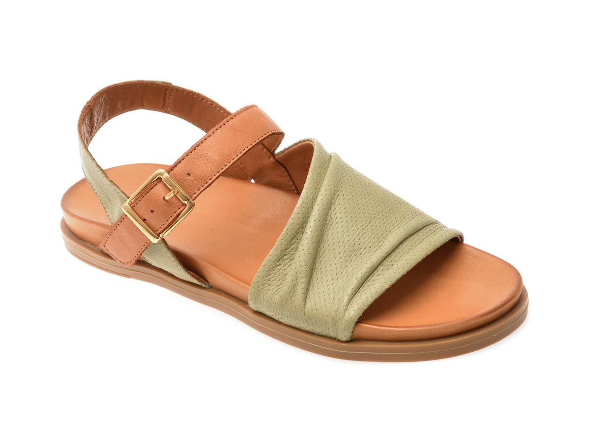 Sandale Corasol Verzi, 302623, Din Piele Naturala