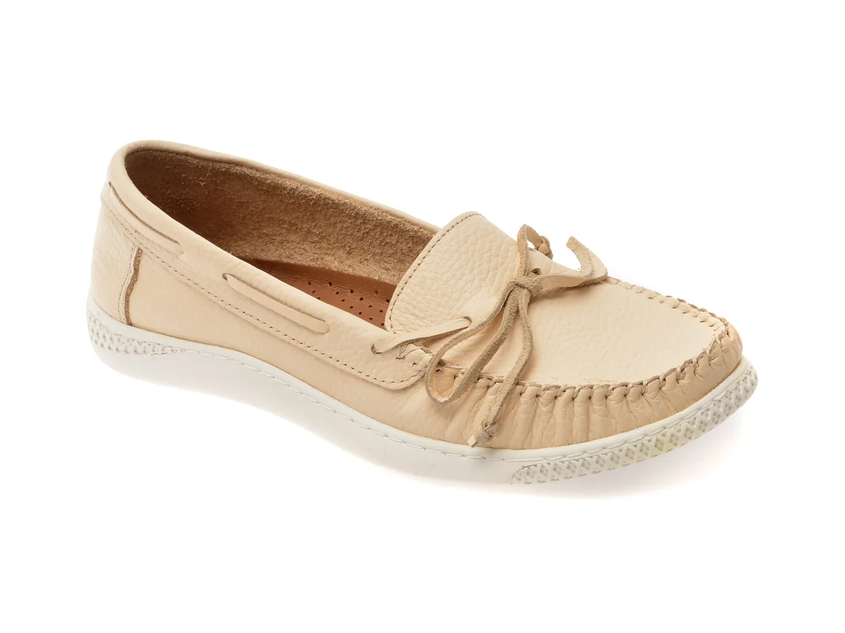 Mocasini Apropo Bej, 45463, Din Piele Naturala
