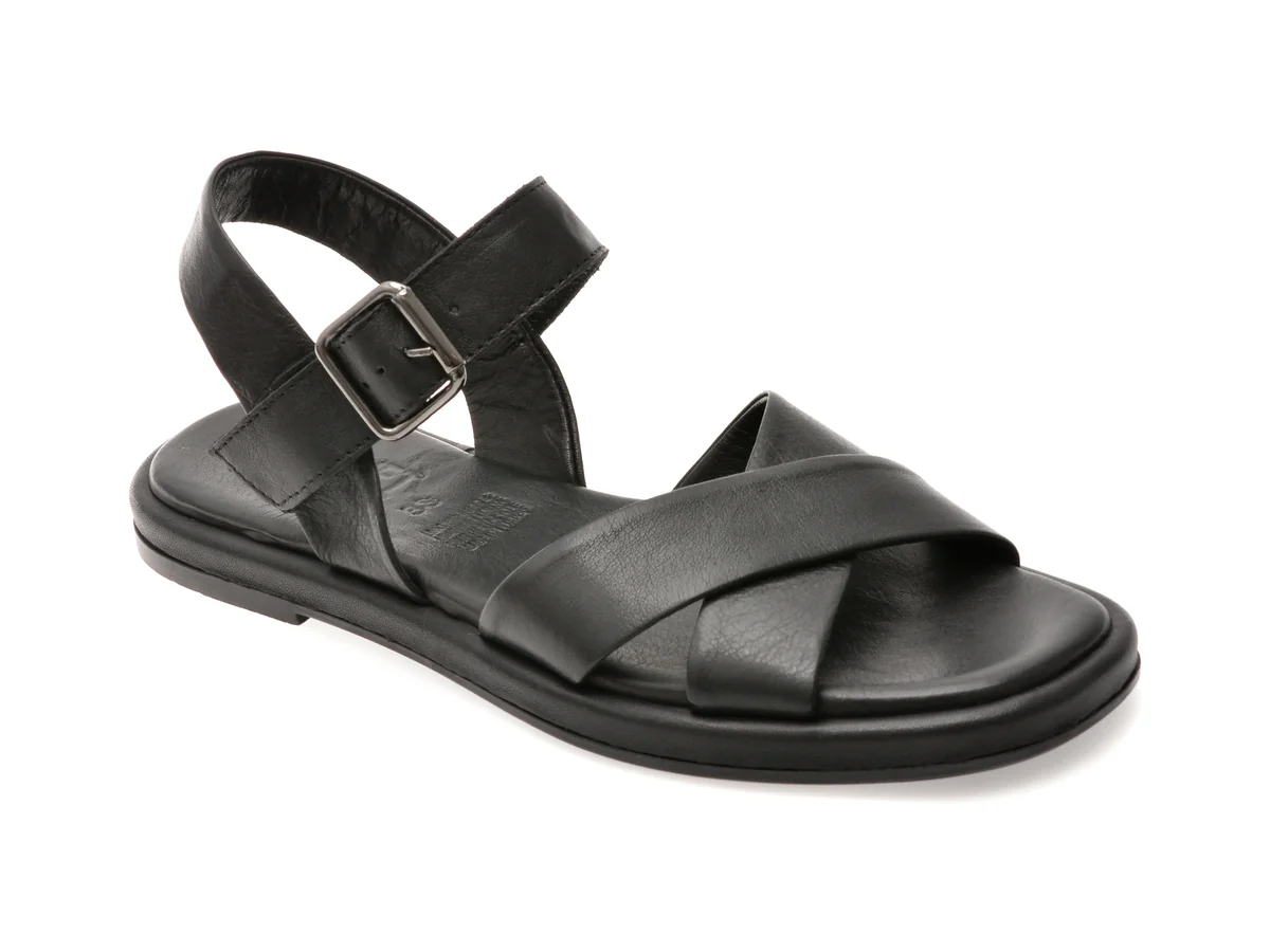 Sandale Planet Negre, 243658, Din Piele Naturala