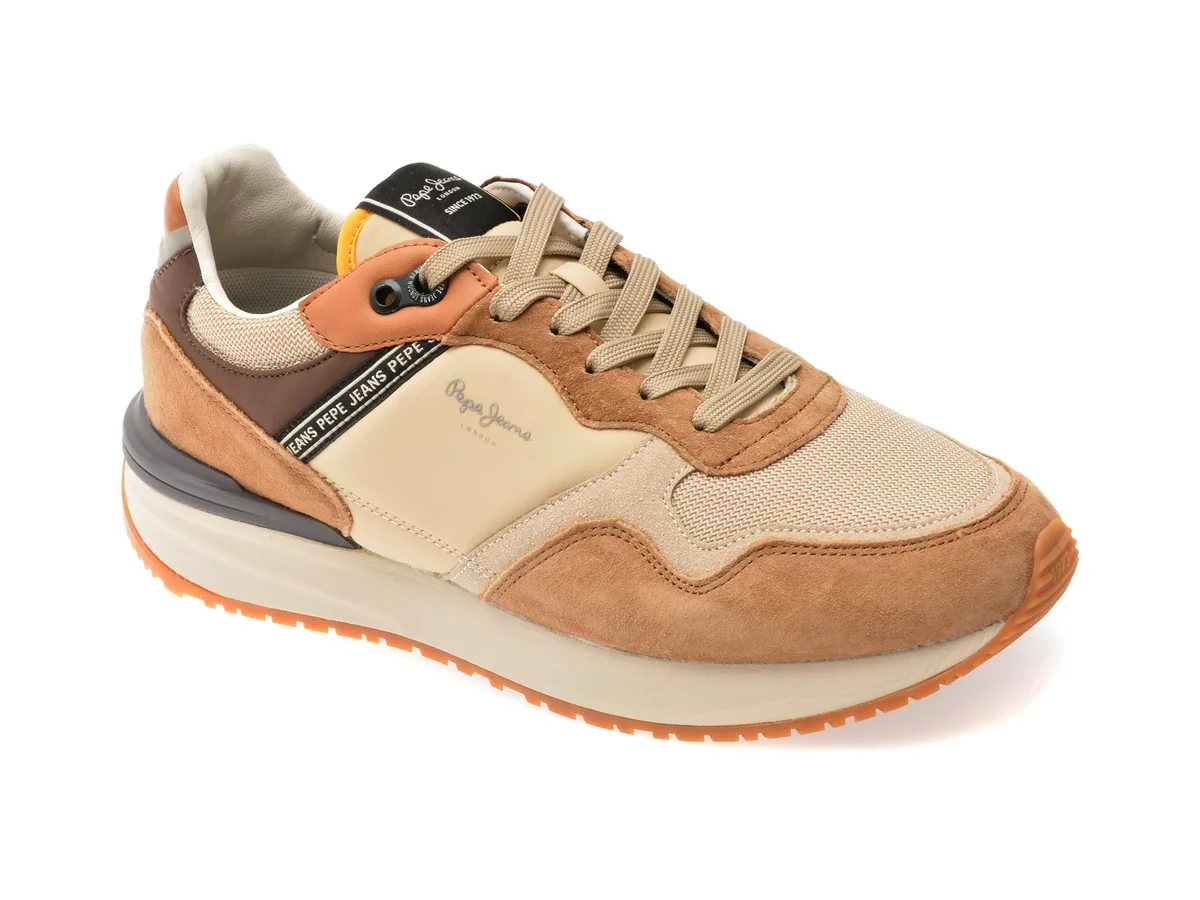 Pantofi Sport Pepe Jeans Bej, Buster Pro Combi, Din Material Textil