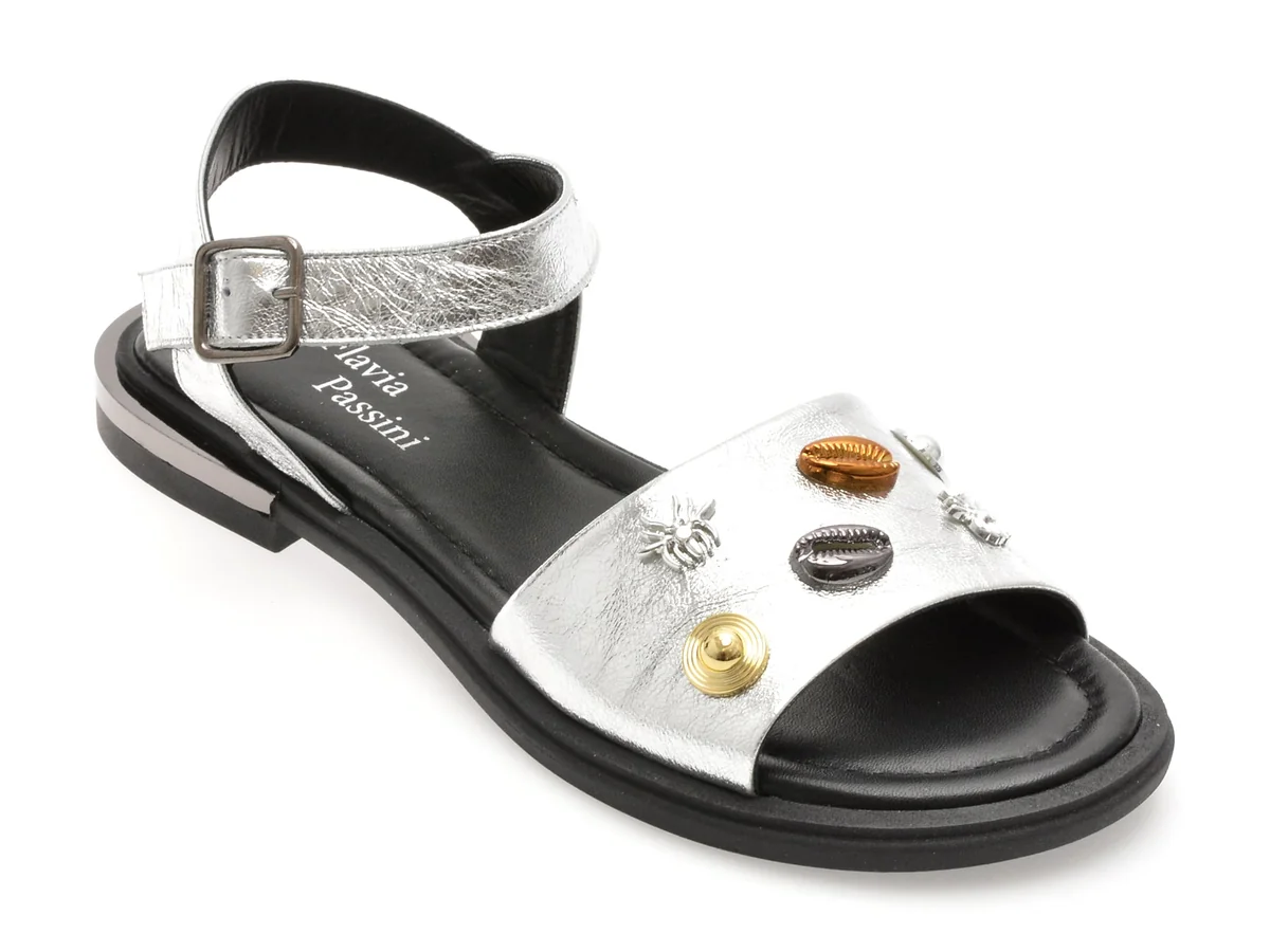 Sandale Flavia Passini Argintii 2061767 Din Piele Naturala