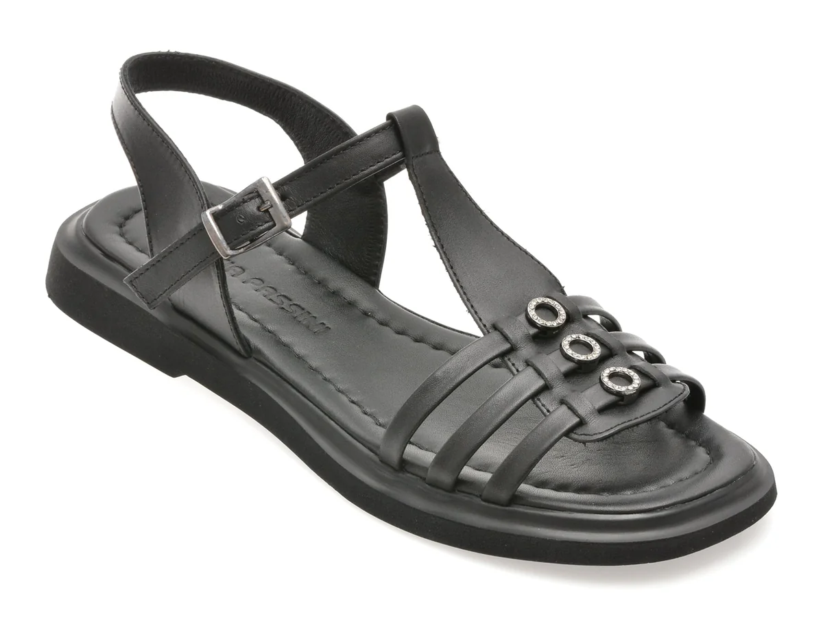 Sandale Flavia Passini Negre 55275 Din Piele Naturala