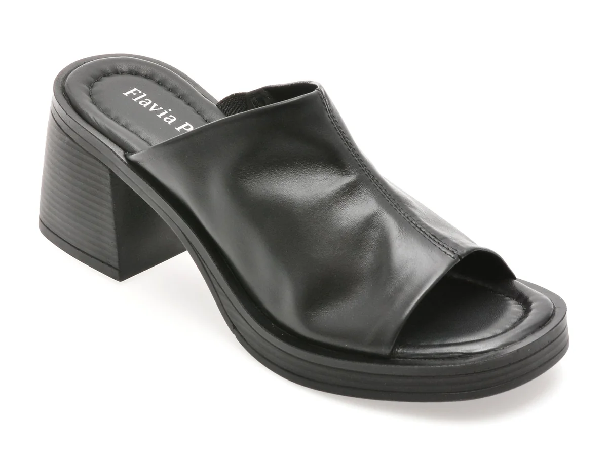 Papuci Flavia Passini Negri, 532214, Din Piele Naturala