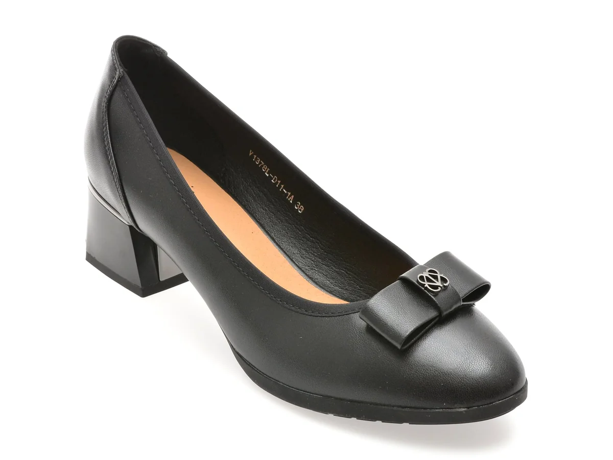Pantofi Flavia Passini Negri, 1378D11, Din Piele Naturala