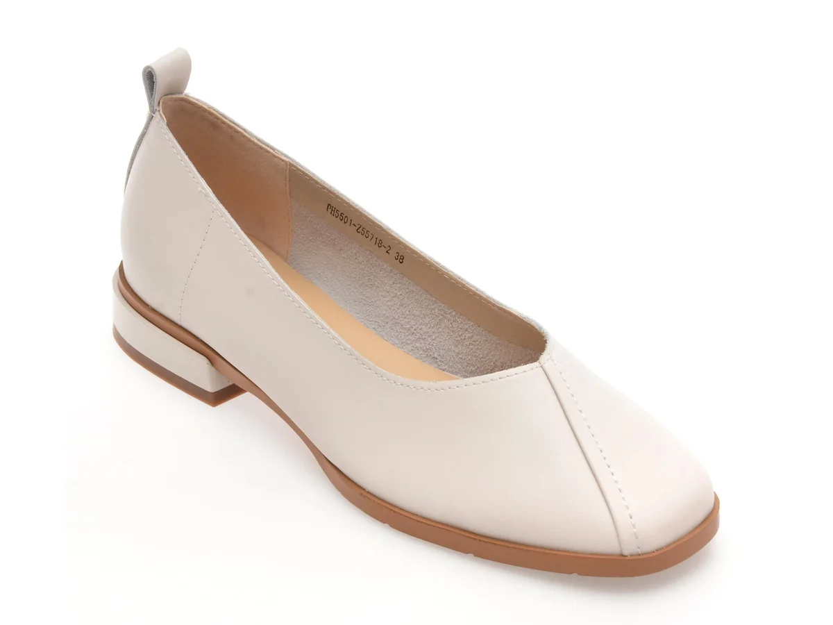 Balerini Flavia Passini Albi, 5501, Din Piele Naturala