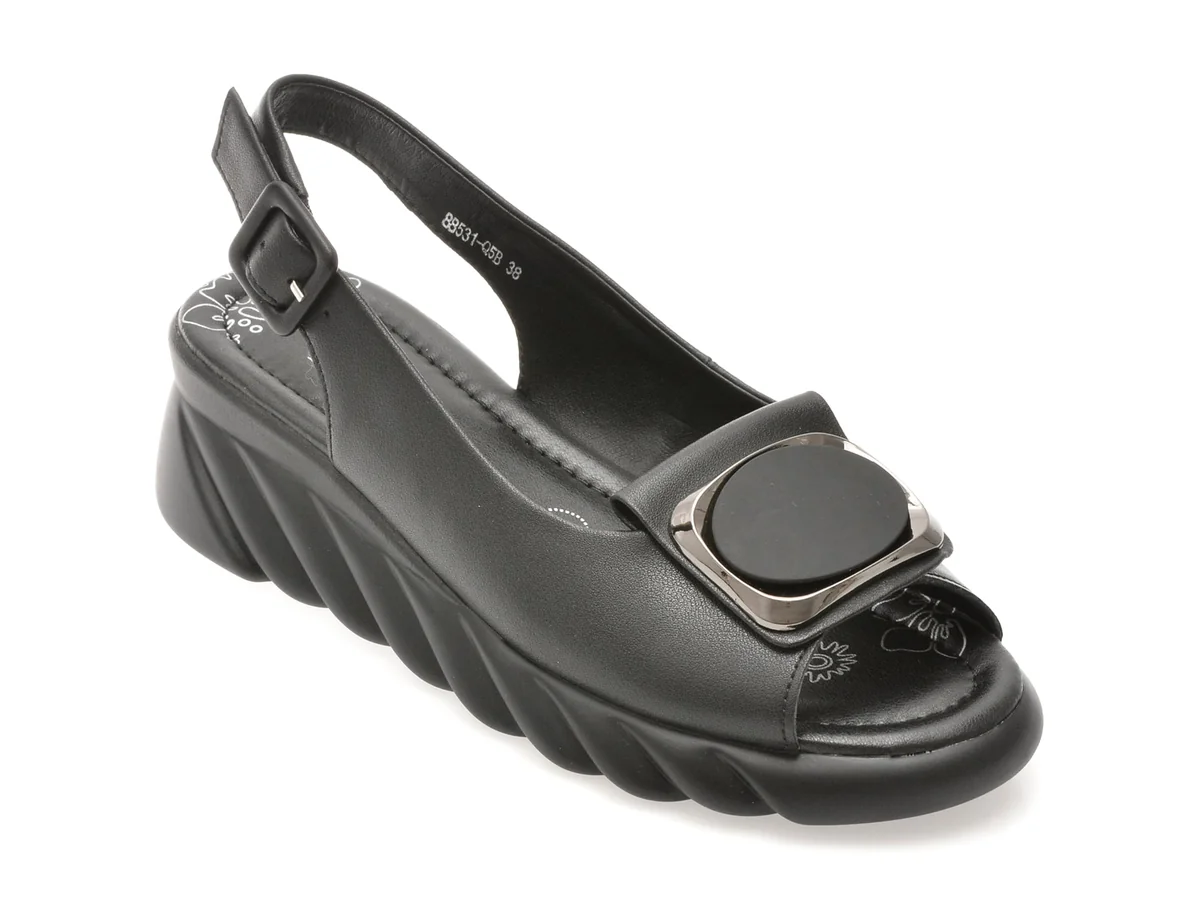 Sandale Flavia Passini Negre, 88531, Din Piele Naturala
