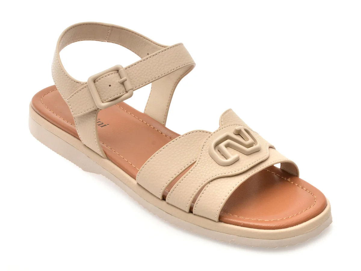 Sandale Flavia Passini Bej, 201516, Din Piele Naturala