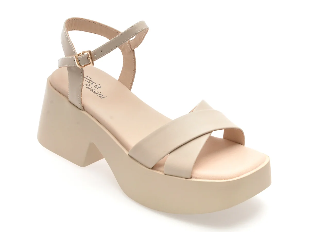 Sandale Flavia Passini Nude, 2968, Din Piele Naturala