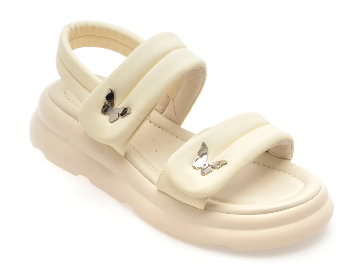 Sandale Flavia Passini Bej, 31001, Din Piele Ecologica