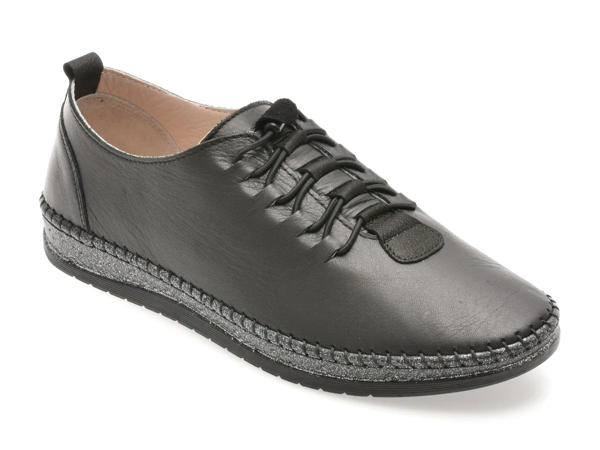 Pantofi Flavia Passini Negri, CS703, Din Piele Naturala