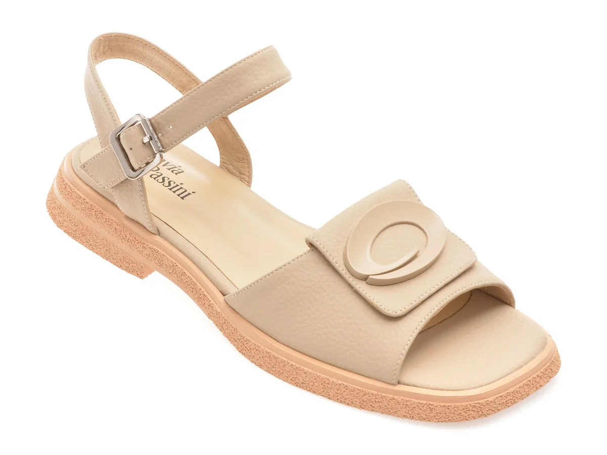 Sandale Flavia Passini Gri, 80469, Din Piele Naturala