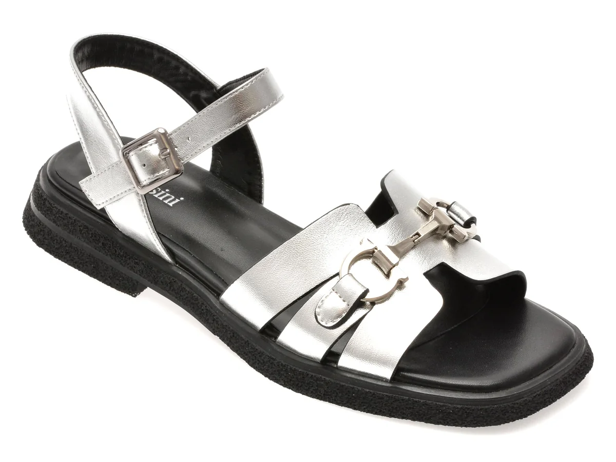 Sandale Flavia Passini Argintii, 64650, Din Piele Naturala