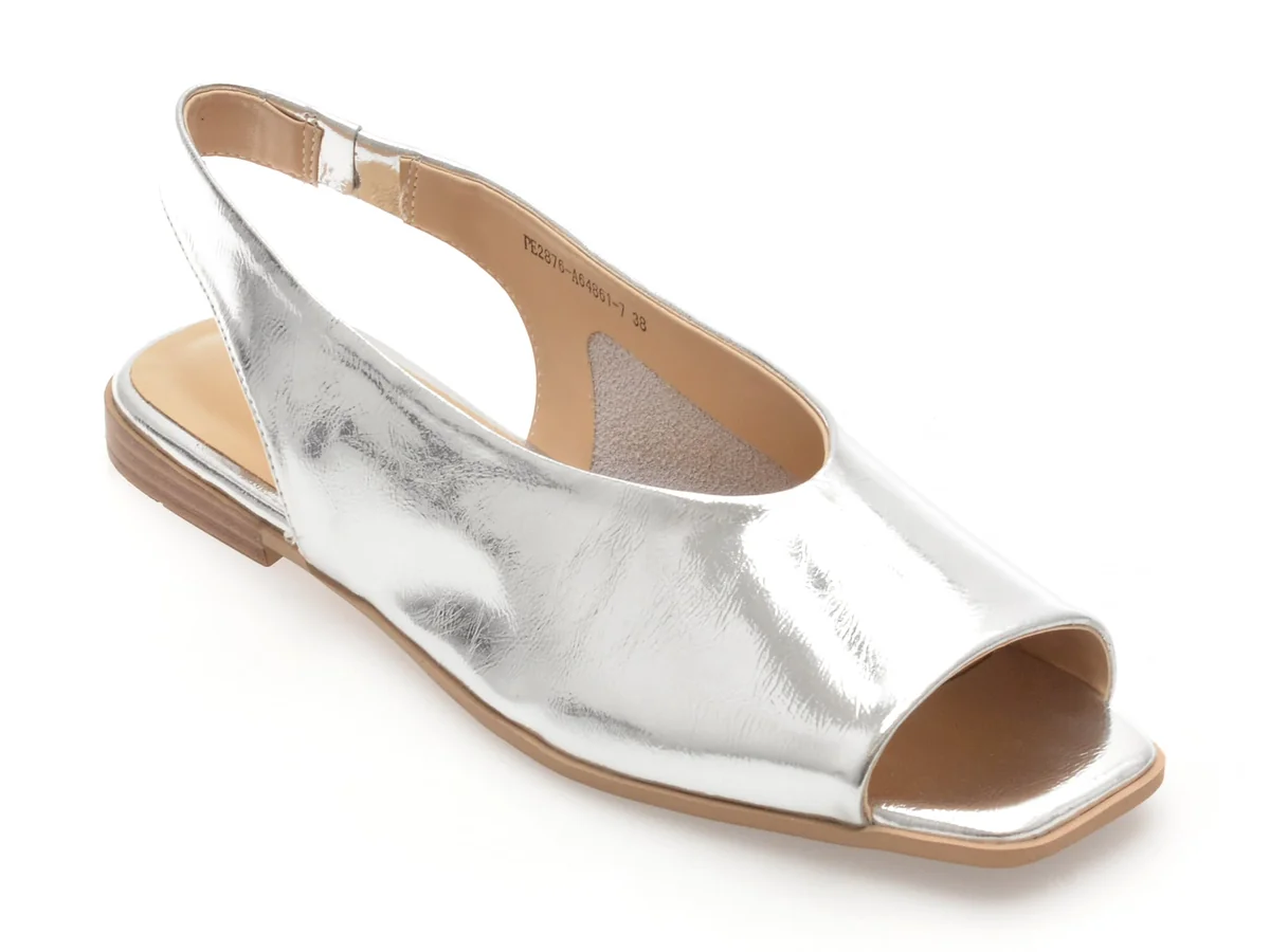 Sandale Flavia Passini Argintii, 2876, Din Piele Naturala