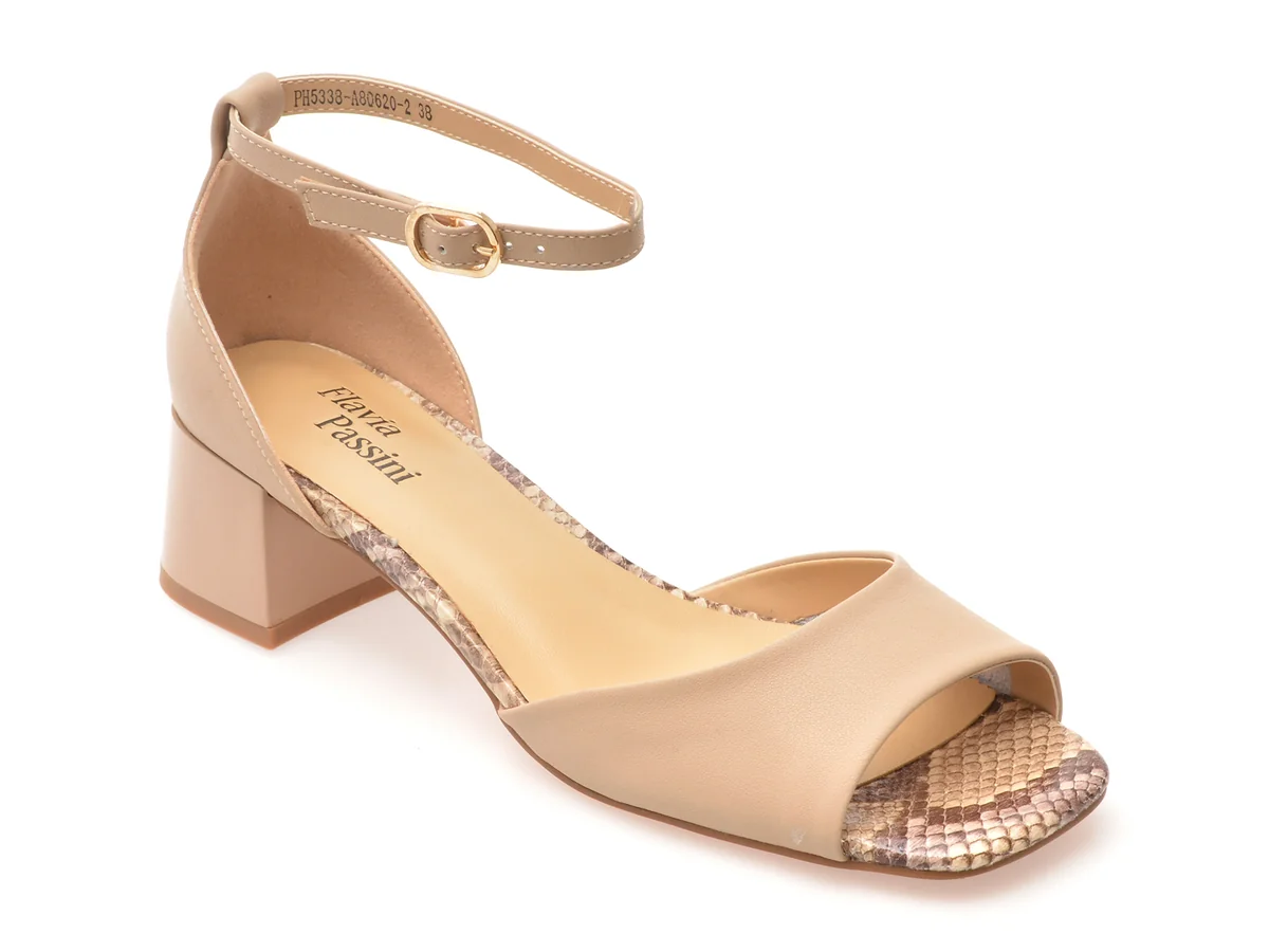 Sandale Flavia Passini Nude, 5338, Din Piele Naturala