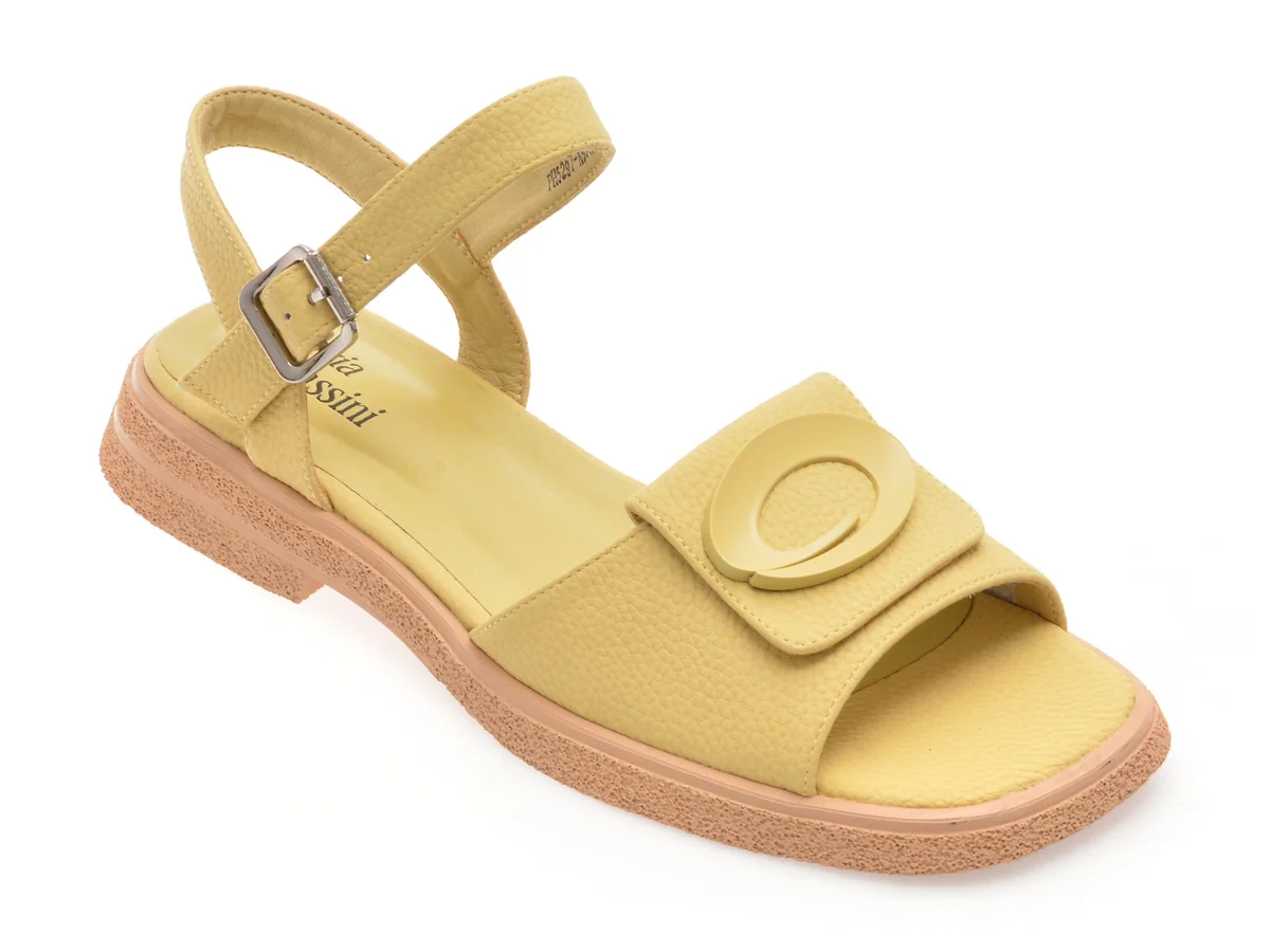 Sandale Flavia Passini Galbene, 80469, Din Piele Naturala
