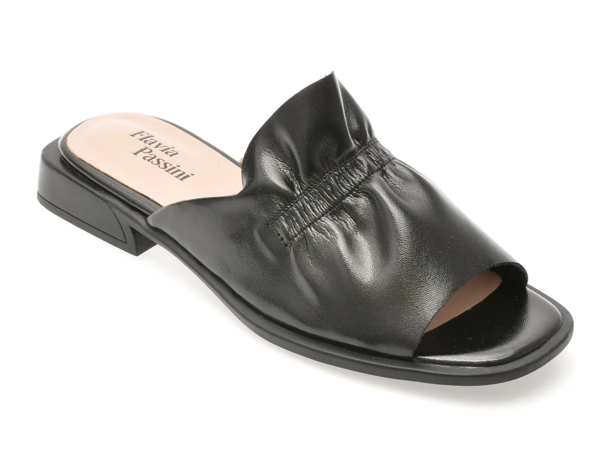 Papuci Flavia Passini Negri, 5394, Din Piele Naturala