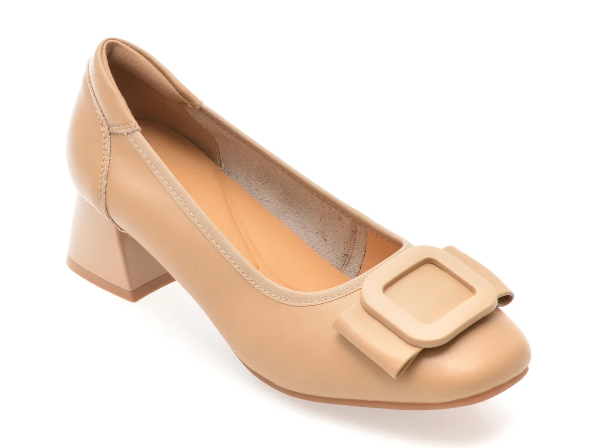 Pantofi Flavia Passini Nude, 8005, Din Piele Naturala