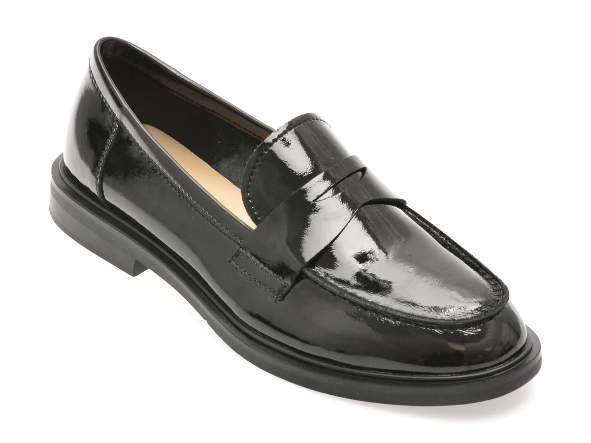 Mocasini Flavia Passini Negri, 1611, Din Piele Naturala Lacuita