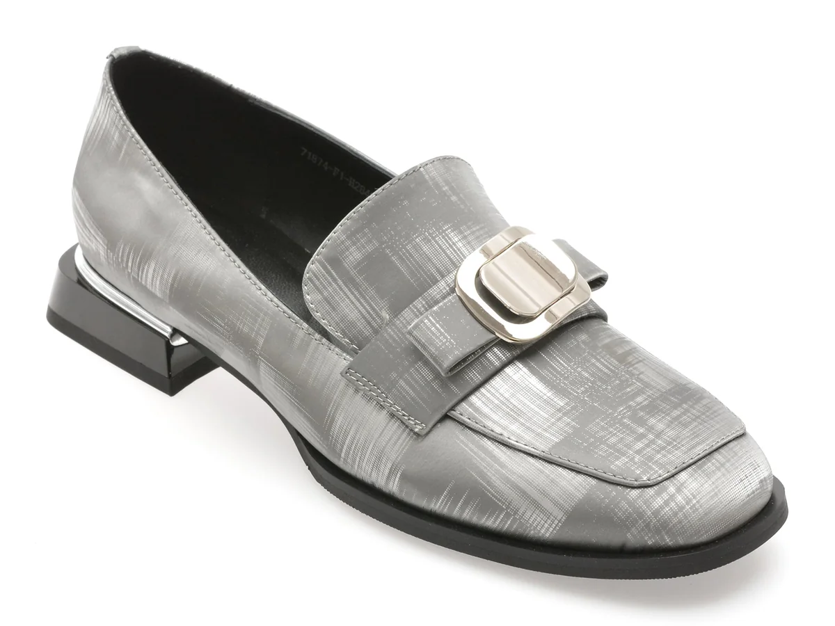 Mocasini Epica Gri, 71874, Din Piele Naturala