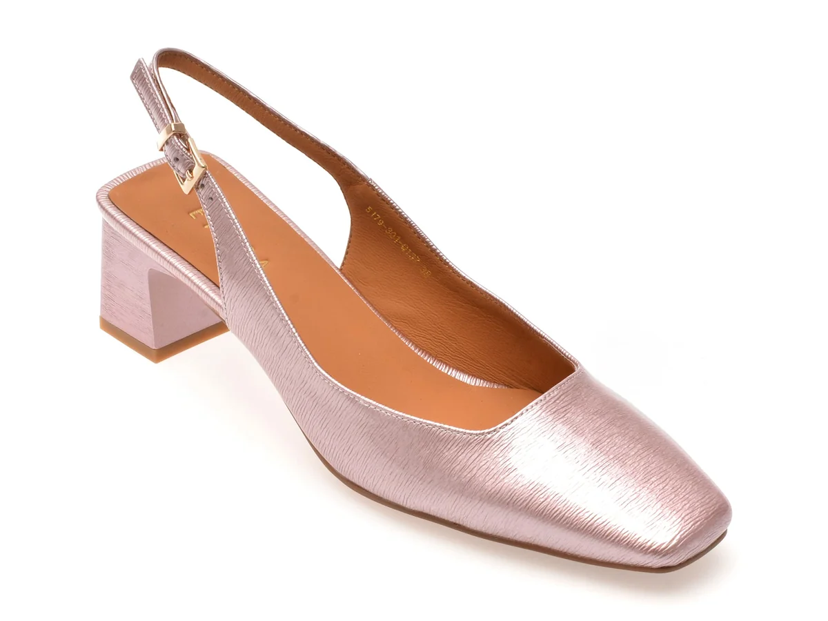 Pantofi Epica Roz, 5179, Din Piele Naturală Lăcuită