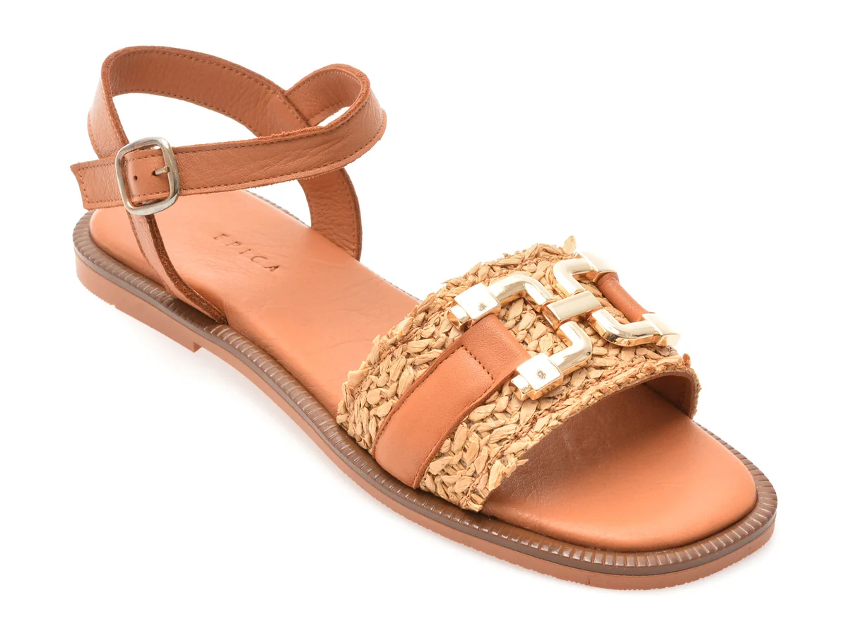 Sandale Epica Maro, TML70T, Din Piele Naturala