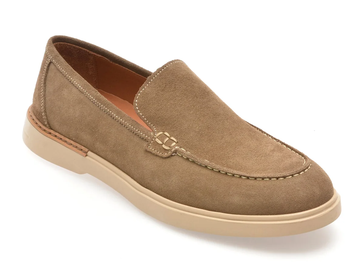 Mocasini Gryxx Gri, 13105, Din Piele Întoarsă