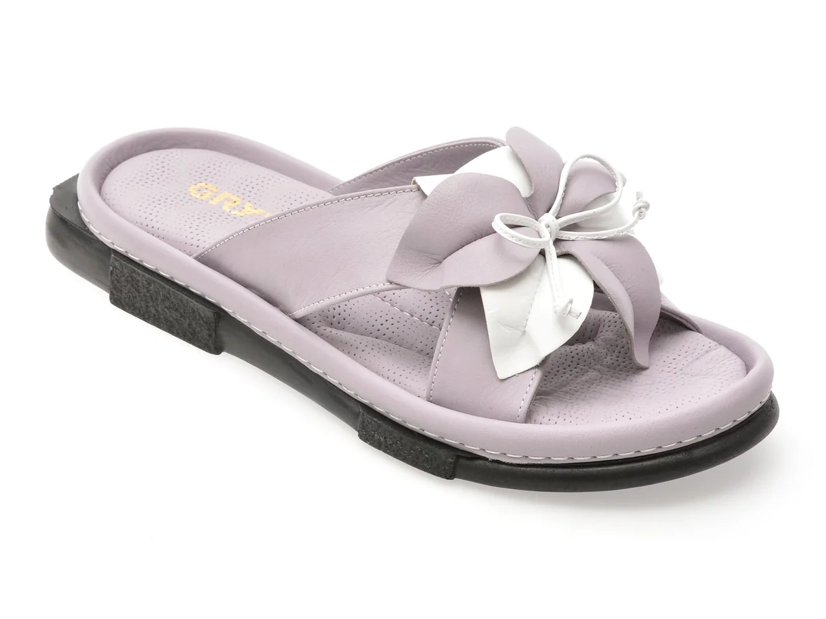 Papuci Gryxx Mov, 91223, Din Piele Naturala