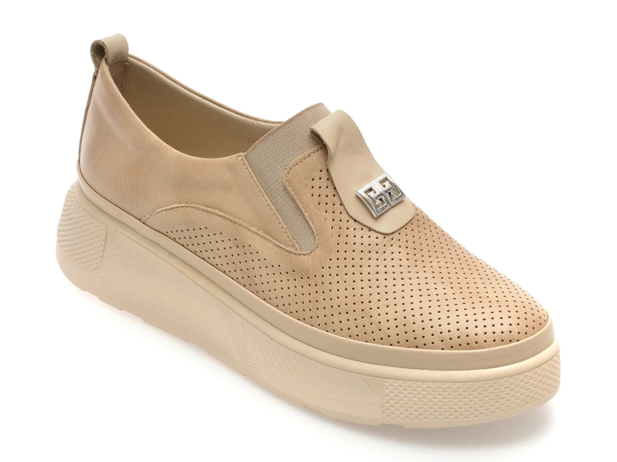 Pantofi Image Bej, 38177, Din Piele Naturală