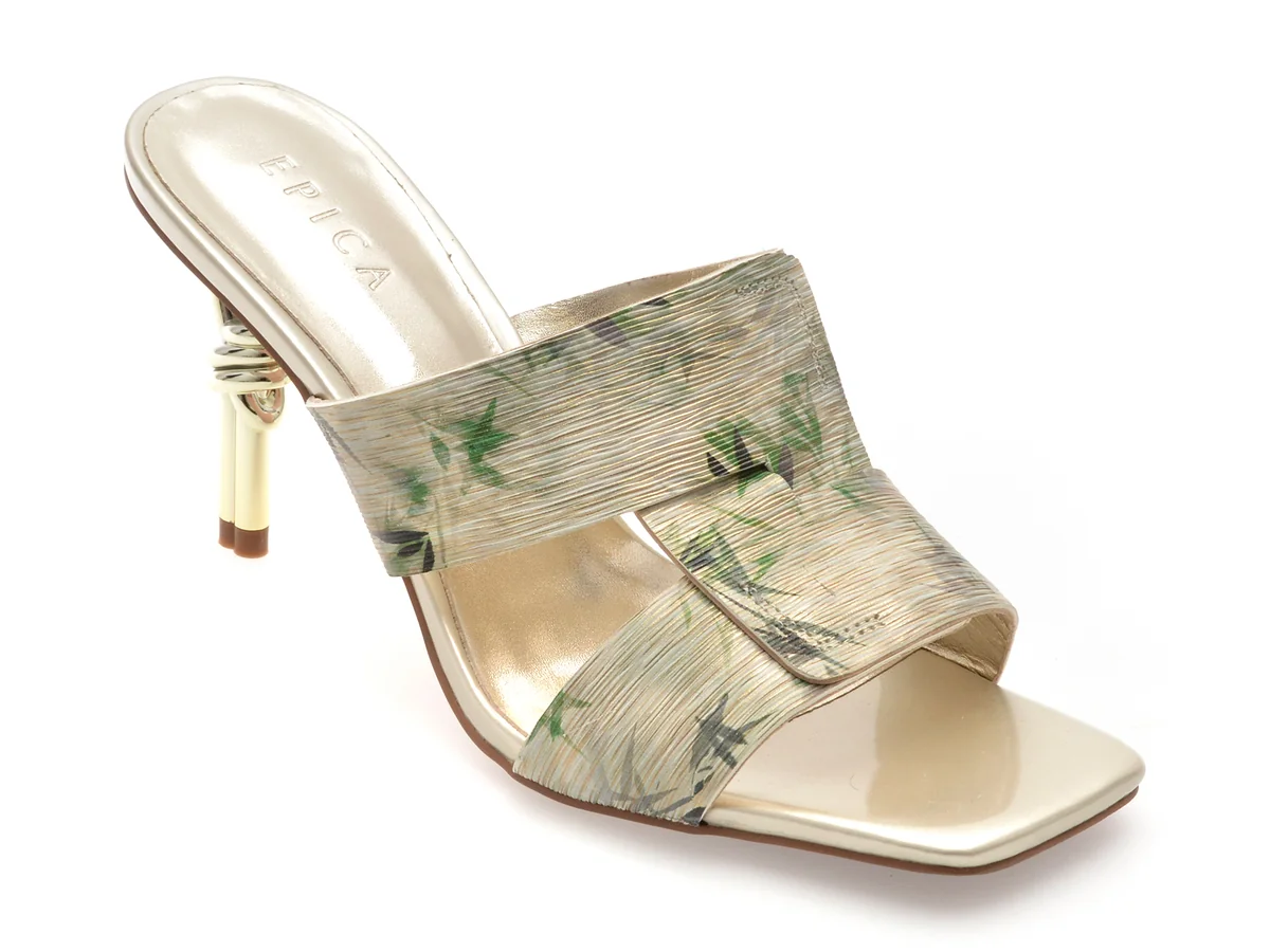 Papuci Epica Aurii, 71872M7, Din Piele Naturala