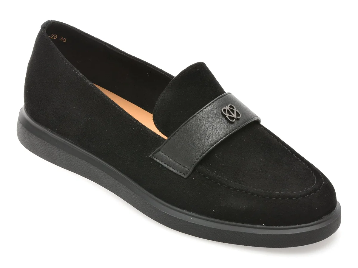 Mocasini Epica Negri, 1313G12 Din Piele Întoarsă