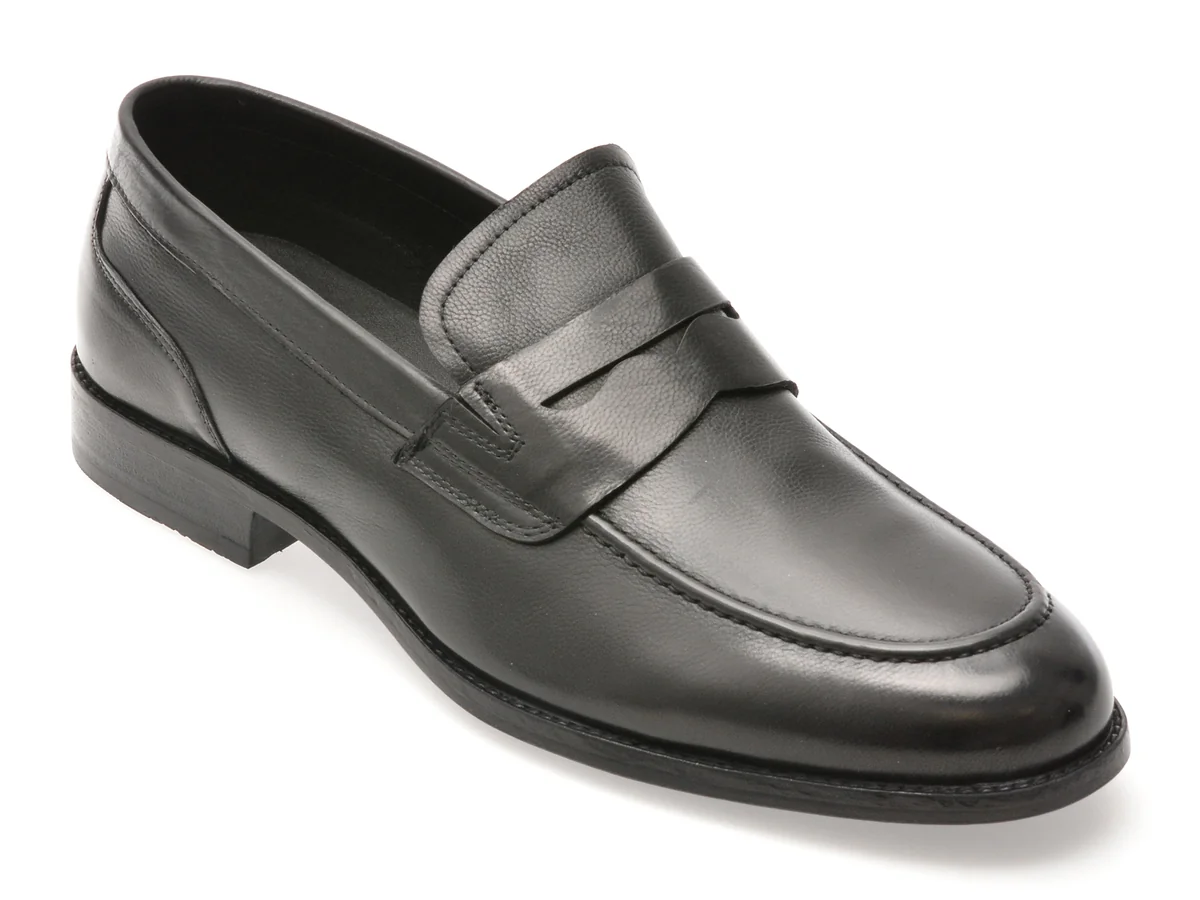 Mocasini Eleganți Epica Negri, K57, Din Piele Naturală