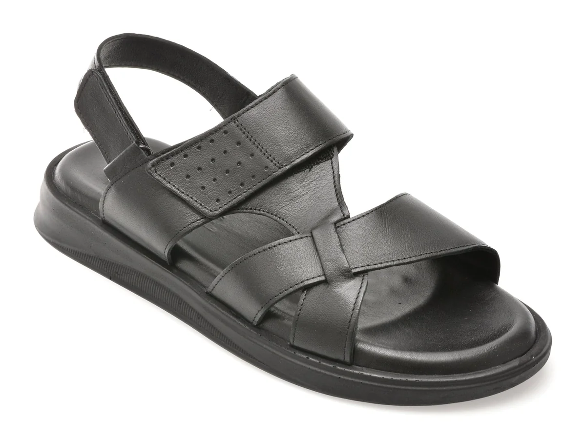 Sandale Otter Negre, 3050, Din Piele Naturala