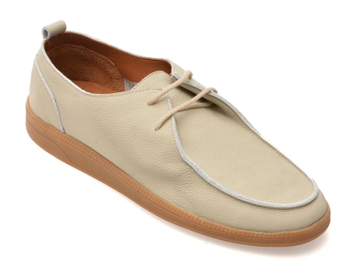 Pantofi Gryxx Bej, 12802, Din Piele Naturala