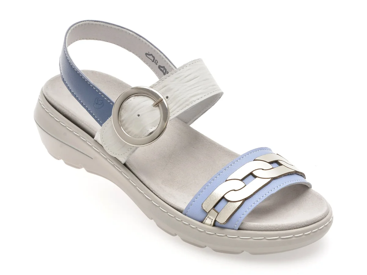 Sandale Suave Albastre, Krabi, Din Piele Naturala