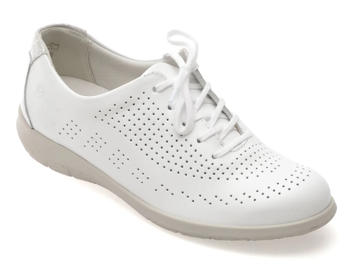 Pantofi Suave Albi Oxford Din Piele Naturala
