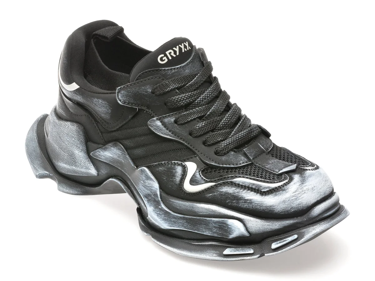 Pantofi Sport Gryxx Negri, Y006, Din Material Textil