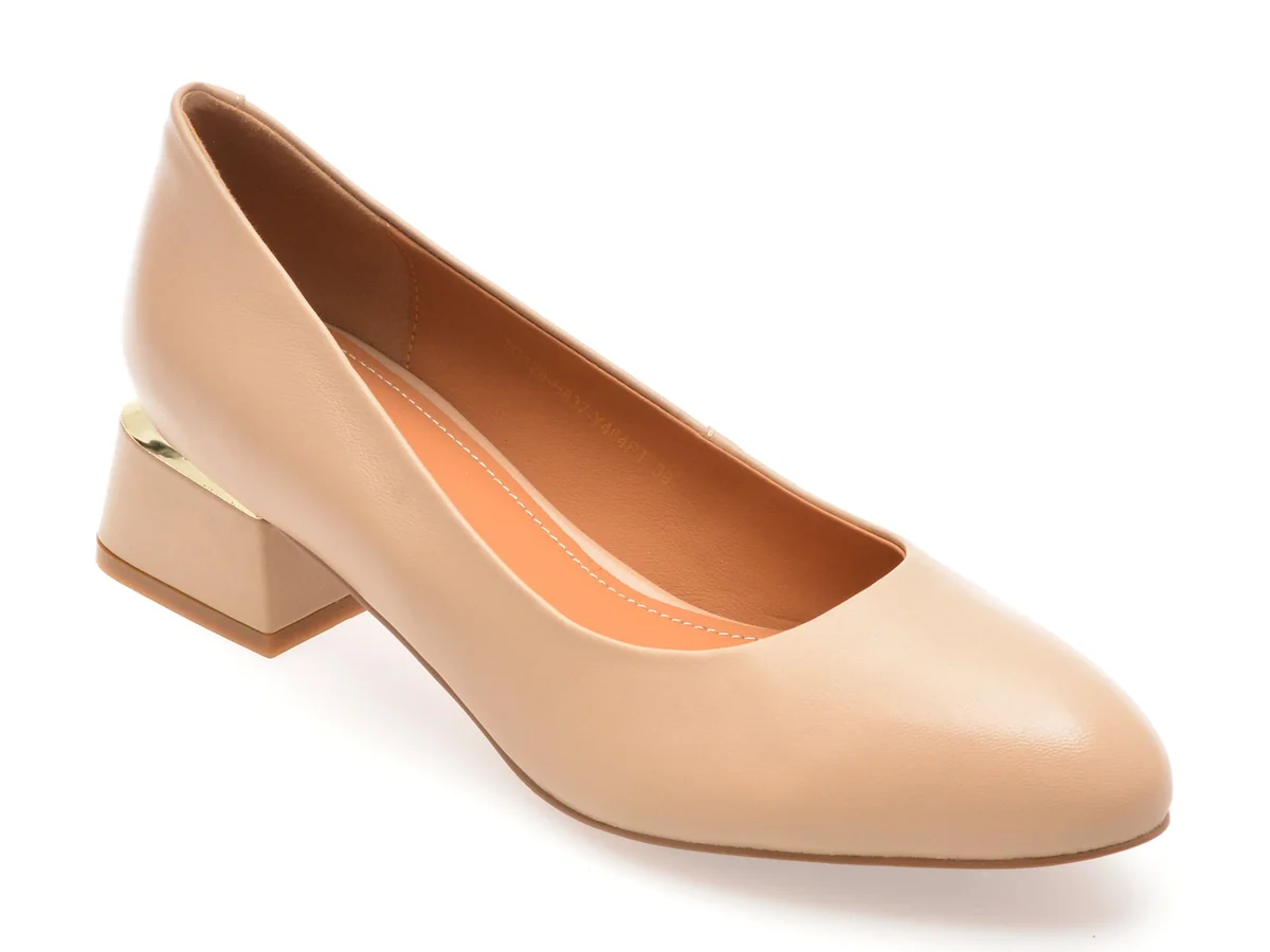 Pantofi Epica Nude, 3Q128, Din Piele Naturala