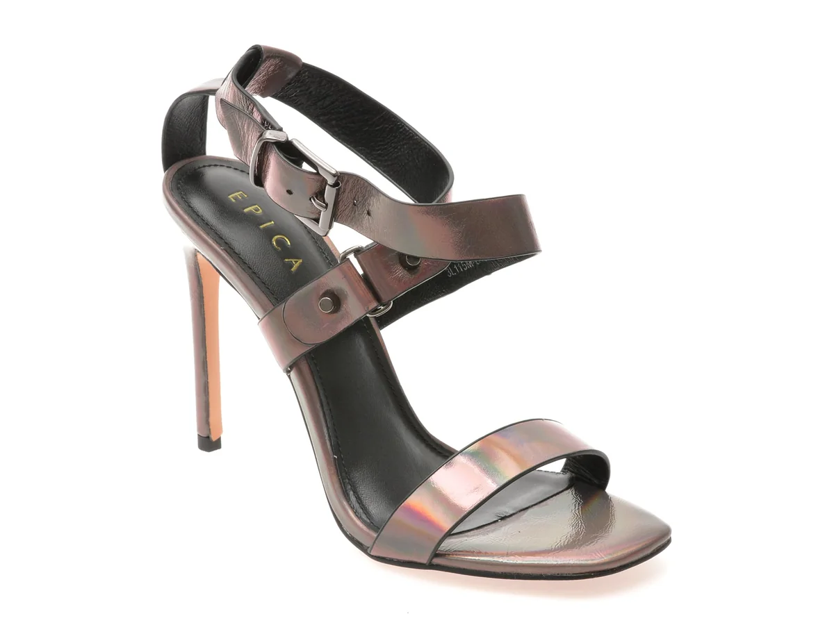 Sandale Elegante Epica Gri 3L115M, Din Piele Naturala
