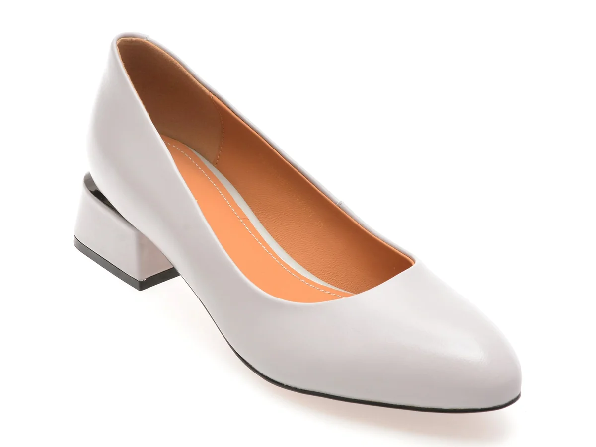 Pantofi Epica Gri, 3Q128, Din Piele Naturala